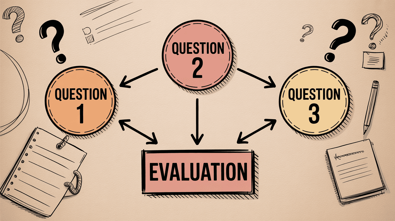 Three key questions framework for email decision-making with evaluation criteria